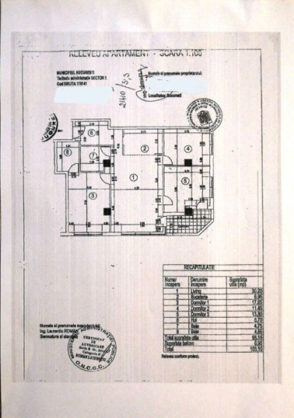 Vanzare apartament 4 camere si loc de parcare, bloc 2006 in Dorobanti